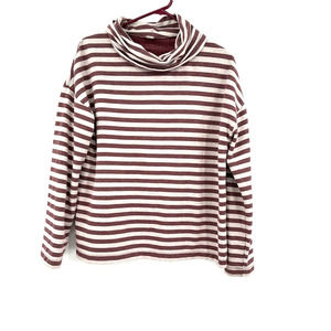 J. Crew size small purple gray‎ striped turtleneck long sleeve top shirt